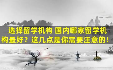 选择留学机构 国内哪家留学机构最好？这几点是你需要注意的！